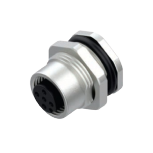 M12 A-CODE Receptacles - Female Rear Mounting, Loose End