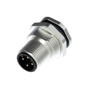 M12 A-CODE Receptacles - Male Rear Mounting, Loose End