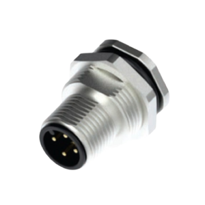 M12 A-CODE Receptacles - Male Rear Mounting, Solder Type