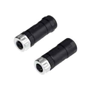 M12 Field Wireable Screw Connection - Female Plastic Housing & Metal Coupling Nut (Straight)