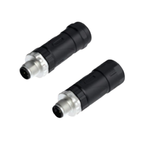 M12 Field Wireable Screw Connection - Male Plastic Housing & Metal Coupling Nut (Straight)