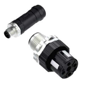 M12 Field Wireable Spring Connection - Plastic Housing & Metal Coupling Nut